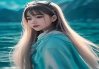 《密爱》电影场景，韩国海滨小镇背景下中年女性独自漫步的身影，忧郁的蓝灰色海景衬托孤独与渴望